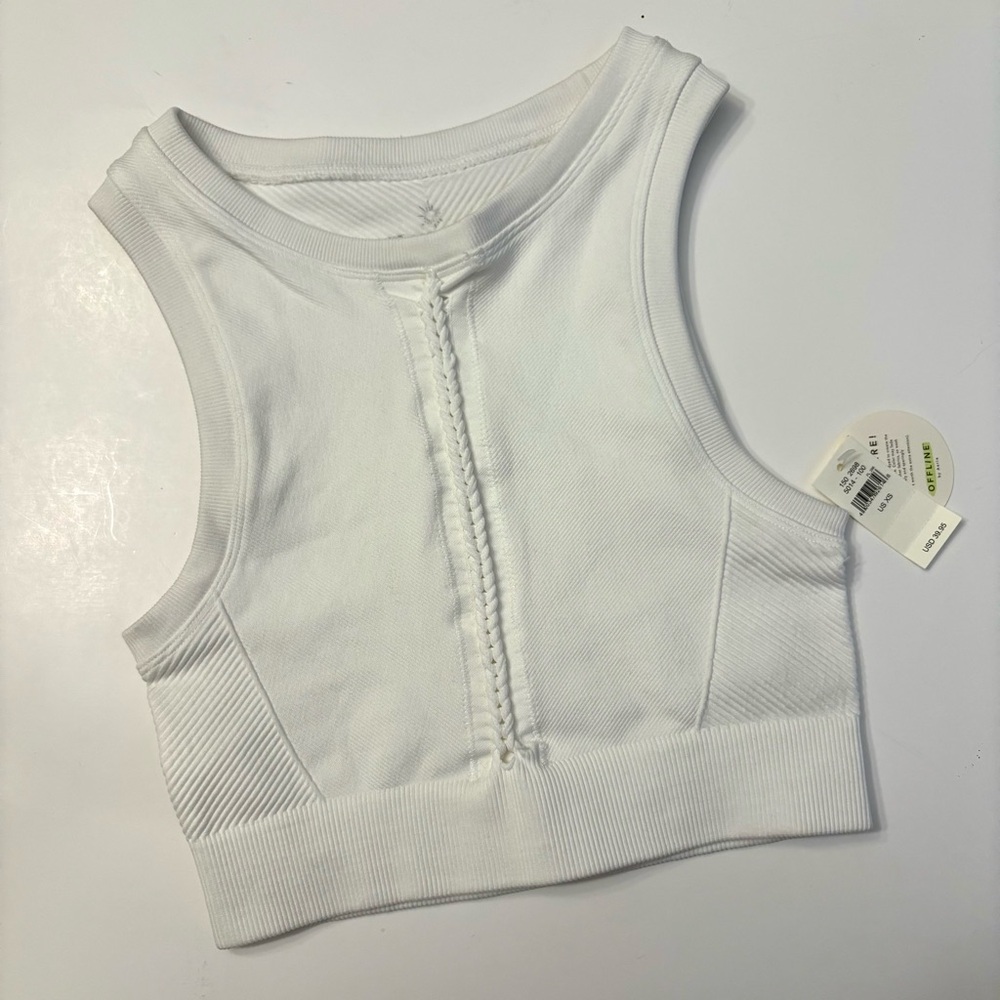 White Aerie Sleeveless Ribbed Crop Top